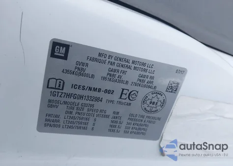 2017 GMC Savana 3500 Work Van from USA, damaged, VIN 1GTZ7HFG0H1332984